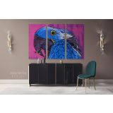 Colourful Bird Parrot Original Pastel wall art Modern Print Abstract Canvas Wall Art - Image 3