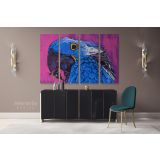 Colourful Bird Parrot Original Pastel wall art Modern Print Abstract Canvas Wall Art - Image 4