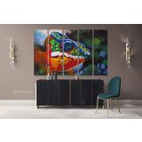 Toads Frog Original Pastel wall art Modern Print Abstract Canvas Wall Art - Image 5