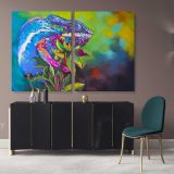Beautiful Toads Frog Original Pastel wall art Modern Print Abstract Canvas Wall Art - Image 2