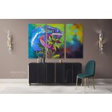 Beautiful Toads Frog Original Pastel wall art Modern Print Abstract Canvas Wall Art - Image 3
