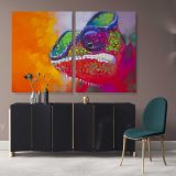 Colourful Toads Frog Original Pastel wall art Modern Print Abstract Canvas Wall Art - Image 2