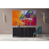 Colourful Toads Frog Original Pastel wall art Modern Print Abstract Canvas Wall Art - Image 4