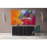 Colourful Toads Frog Original Pastel wall art Modern Print Abstract Canvas Wall Art - Image 5