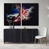 Basketball Player Michael Jordan Canvas Wall Art - Image 2