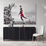 Basketball Player Michael Jordan Last Game Shot Canvas Wall Art