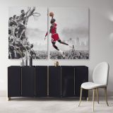 Basketball Player Michael Jordan Last Game Shot Canvas Wall Art - Image 3