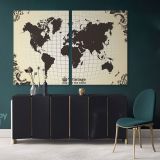 Vintage World Map Vintage Canvas with Frame World map For Wall art - Image 2