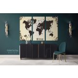 Vintage World Map Vintage Canvas with Frame World map For Wall art - Image 3