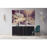 Winter Christmas Vintage Village Scene Holiday Decor Wall Art Print Painting On Framed Canvas - Image 3