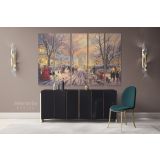 Vintage Christmas Village Scene Winter Holiday Decor Wall Art Print Painting On Framed Canvas - Image 5