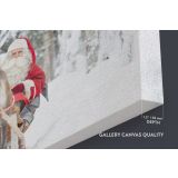 Santa Claus's Reindeer Christmas Winter Snow Scene Decor Wall Art Print Painting On Framed Canvas - Image 6