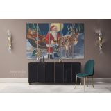 Santa Claus's Reindeer Vintage Winter Village Christmas Scene wall art On Canvas Wall Art - Image 5