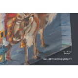 Santa Claus's Reindeer Vintage Winter Village Christmas Scene wall art On Canvas Wall Art - Image 6