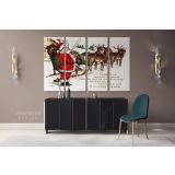 Vintage Santa Claus's Reindeer Winter Village Christmas Scene wall art On Canvas Wall Art - Image 4