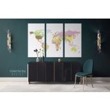 Large Bright Colorful World Map Playroom Wall Map Canvas Wall Art Canvas For Decor Home - Image 3