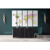 Large Bright Colorful World Map Playroom Wall Map Canvas Wall Art Canvas For Decor Home - Image 5