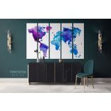 Bright Water Color World Map Canvas Wall Art - Image 5