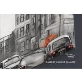 Oil Painting Street View London Black White & Red wall art London Big Ben Canvas Wall Art - Image 6