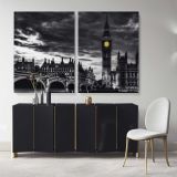 Stunning Black and White Big Ben of London wall art Buildings and Cites Canvas Wall Art - Image 2