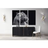 Tiger Large Black and White Photography Canvas Wall Art - Image 3