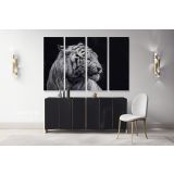 Tiger Large Black and White Photography Canvas Wall Art - Image 4
