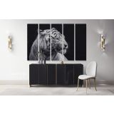 Tiger Large Black and White Photography Canvas Wall Art - Image 5