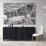 Large Tiger Black and White Photography Canvas Wall Art
