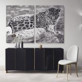 Large Tiger Black and White Photography Canvas Wall Art - Image 2