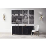 Reindeer Black and White Photography Canvas Wall Art - Image 4