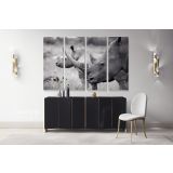 Rhinoceros Black and White Photography Canvas Wall Art - Image 4