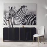 Zebra Large Black and White Photography Canvas Wall Art