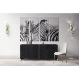 Zebra Large Black and White Photography Canvas Wall Art - Image 4