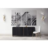 Zebra Large Black and White Photography Canvas Wall Art - Image 5