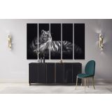 Large Tiger Canvas Black and White Photography Canvas Wall Art - Image 5