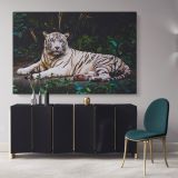 Large White Tiger Canvas Photography Canvas Wall Art