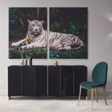 Large White Tiger Canvas Photography Canvas Wall Art - Image 2