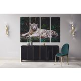 Large White Tiger Canvas Photography Canvas Wall Art - Image 4