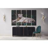 Large White Tiger Canvas Photography Canvas Wall Art - Image 5