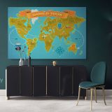 Take A Trip Kids World Tour Map Nursery Map Canvas Colorful Map Decor For Large World Map