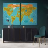Take A Trip Kids World Tour Map Nursery Map Canvas Colorful Map Decor For Large World Map - Image 2