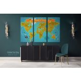 Take A Trip Kids World Tour Map Nursery Map Canvas Colorful Map Decor For Large World Map - Image 3