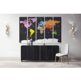 Black Background with Large Bright Colorful WorldMap WallMap Canvas With Frame For Wall Art Canvas - Image 5