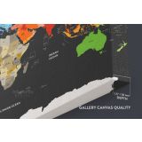 Black Background with Large Bright Colorful WorldMap WallMap Canvas With Frame For Wall Art Canvas - Image 6