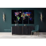 Geometric Design World Map With Country And City Names World Map Wall Art World Map Canvas Wall Art - Image 4