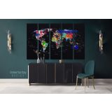 Geometric Design World Map With Country And City Names World Map Wall Art World Map Canvas Wall Art - Image 5