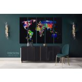 Geometric Design World Map World Map Wall Art World Map Canvas Large World Map Canvas Wall Art - Image 5