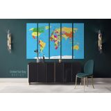 Highly Detailed Political World Map With Globes Wall Art World Map Canvas Large Canvas Wall Art - Image 5
