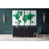 Green Large Bright Color World Map Playroom Wall Map Canvas Wall Art Canvas For Decor Home - Image 4