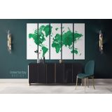 Green Large Bright Color World Map Playroom Wall Map Canvas Wall Art Canvas For Decor Home - Image 5